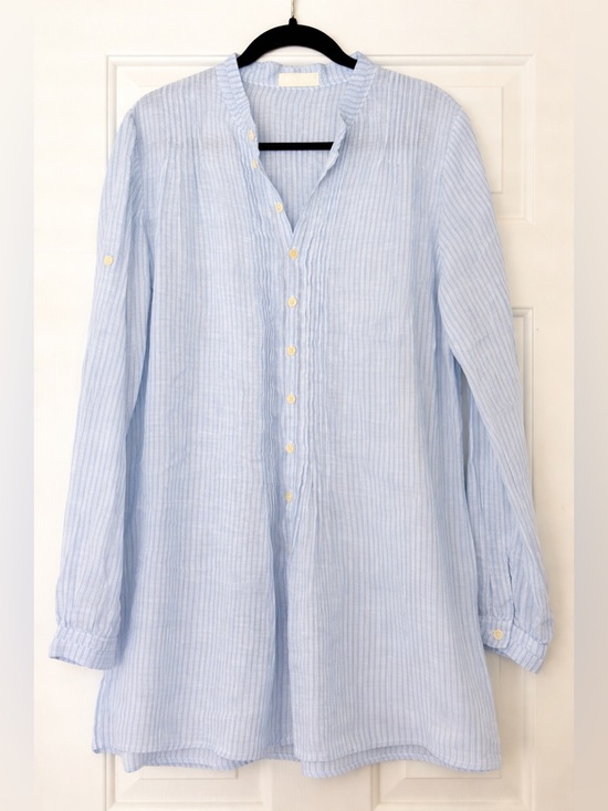 CP Shades Tops - CP Shades Yoko Striped linen tunic size small coastal
